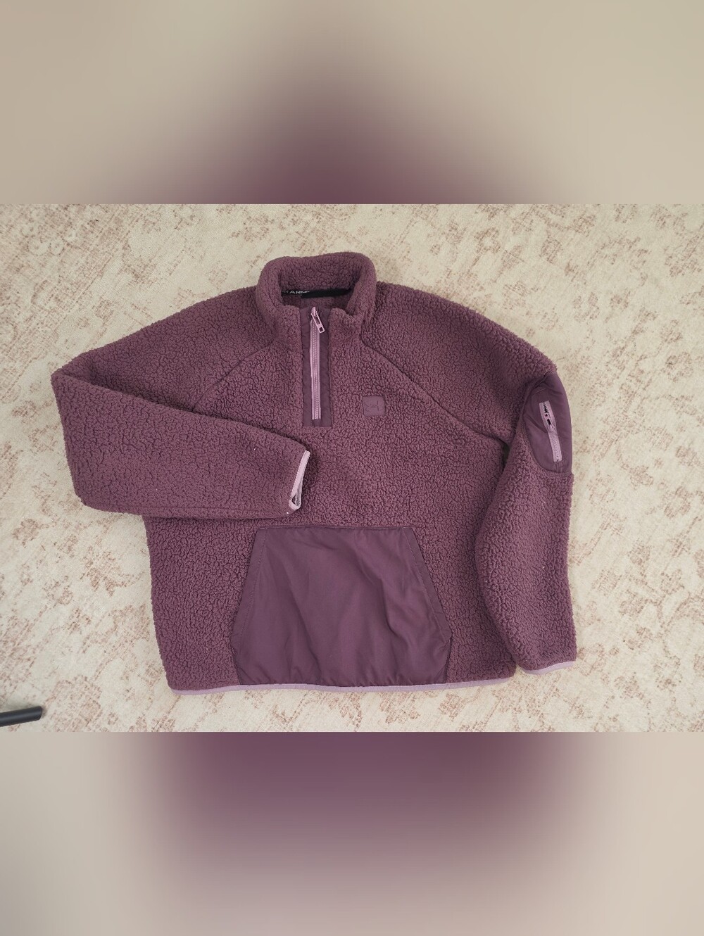 Kids Cozy Half-Zip Sherpa Fleece Pullover - Purple Under Armour Sz Lg